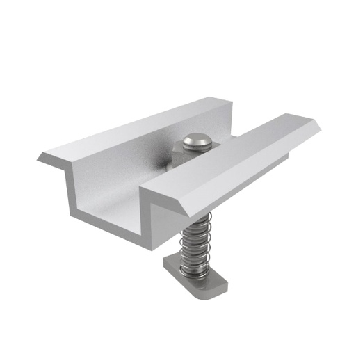 [EST-KIT_GRAP-INTER] Kit de 1 grapa intermedia. Incluye tornillería a perfil. GRAPA INTERMEDIA (SL005).
Incluye por cada SL005:
   1 ud EH_GRAPA-INTERMEDIA   -> Grapa intermedia
   1 ud EH_TORNILLO_014            -> Cabeza de martillo M-8x45 ; 
   1 ud EH_TUERCA_184               -> Tuerca DIN 6923 biselado M-8
   1 ud EH_MUELLE                        -> Muelle compresión